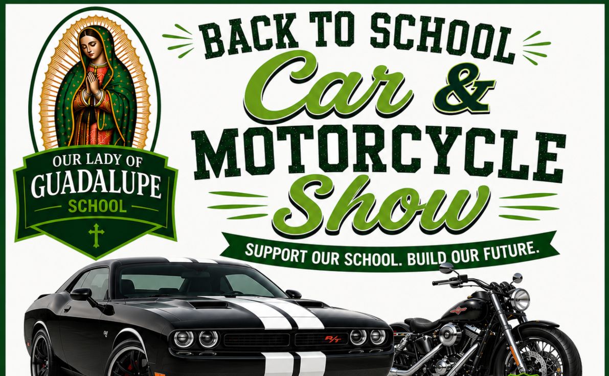 Our Lady of Guadalupe Back To School Car Show partial flyer August 2026